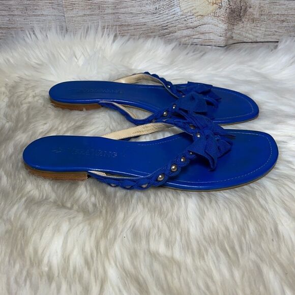 Vera Wang Blue Bowtie Thong Sandals Sz 9 - Picture 4 of 6